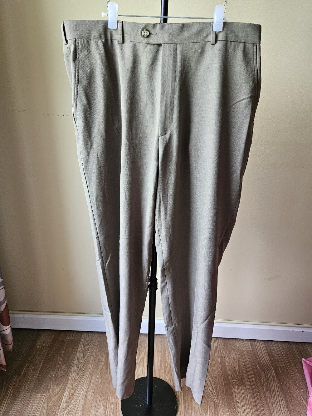Stafford Men's Classic Dress Pants in Light Brown Size 36×32